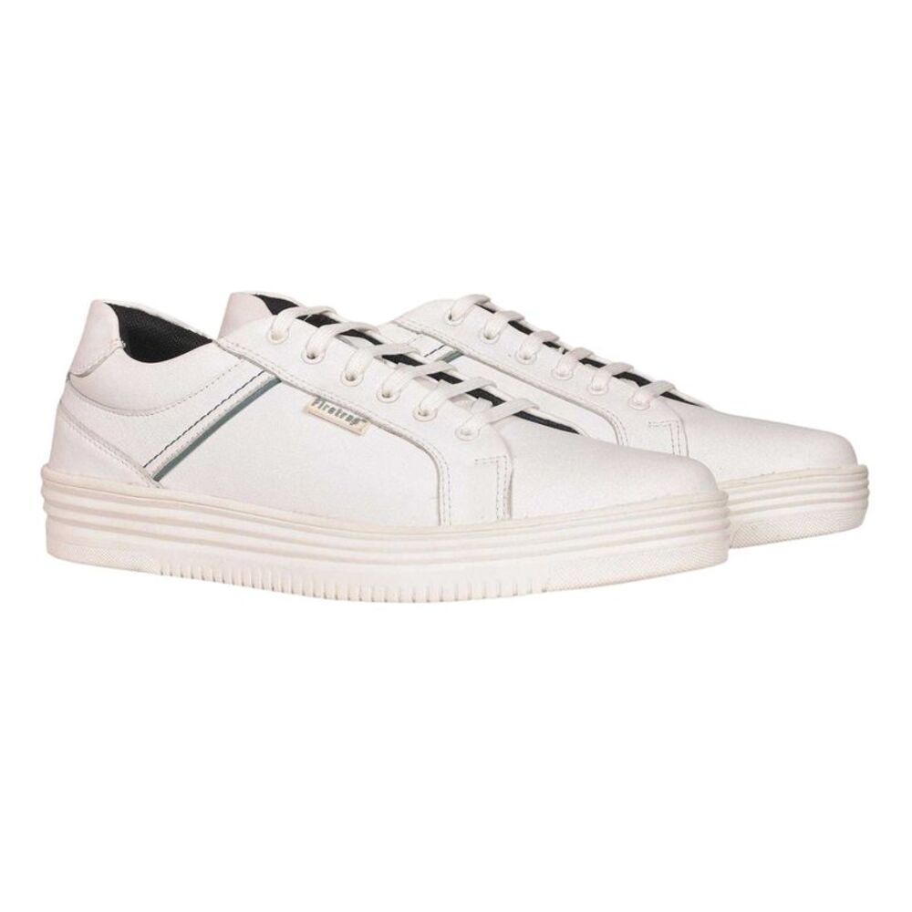 Firetrap Mens Wolf Leather Cushioned Sneakers / White